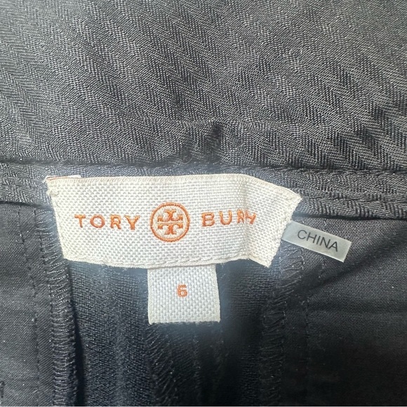 Tory Burch Tobie Tweed Boucle Tuxedo Tapered Pants size 6 Black Wool Blend - Picture 8 of 15
